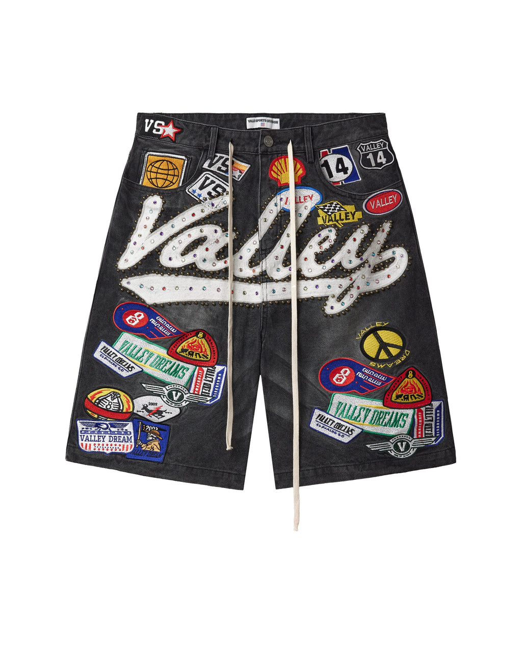 BLACK 1980S JORTS